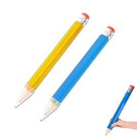 DYOUen 2PCS Wooden Jumbo Pencils Giant Pencil Oversized Funny Toy with Cap & Eraser 13 Inch for Kids School Home Office Party Favors