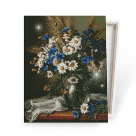 I Love Painting DIY Canvas Diamond Cross-stitch 40x50cm Blue Daisy Vase / 아이러브페인팅 DIY캔버스형 보석십자수 40x50cm 푸른데이지화병