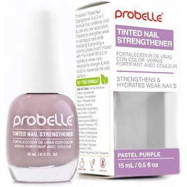 Probelle Fortalecedor de Uñas Tintado, Tratamiento de Fortalecimiento de Color, Crecimiento y Reparación, Púrpura Pastel, 0.5 onzas