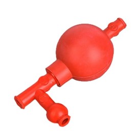 Yctze Safe Quantitative Pipette Ball Laboratory Rubber Suction Ball with 3 Holes in Red, Up to 100 ml