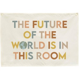 Classroom Wall Decor Poster-Teacher Gift-Inspirational Classroom Decor-Rectangle Banner Flag Wall Decoration-Positive Motivational Quote-the Future of the World is in This Room-28.5"L×20"W