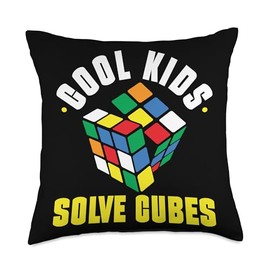 Cubing Lover Cool Kids Solve Cubes Speed Cubing Throw Pillow
