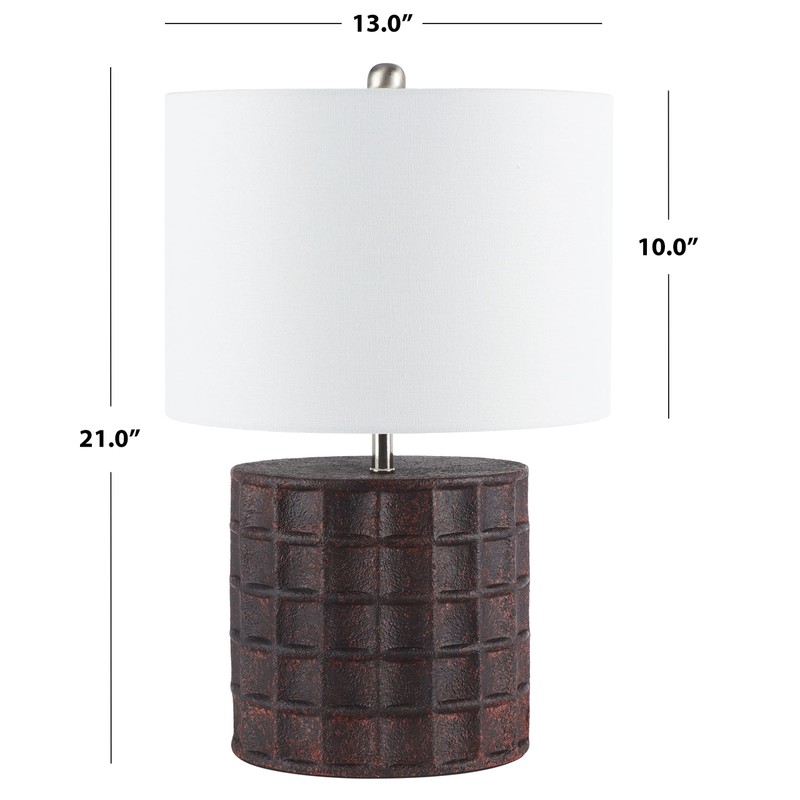 SAFAVIEH Lighting Collection Welsh Modern Rust 21-inch Table Lamp (LED