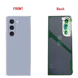 Z Fold 5 Back Glass Cover Replacement for Galaxy Z Fold 5 5G Back Glass Housing Cover Photo Frame with Back Cover W/Pre-Installed Tape + Tools (ICY Blue)