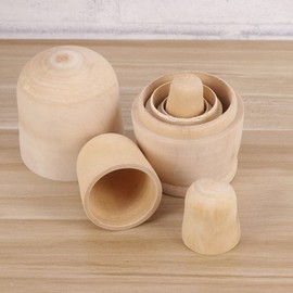 STOBOK 3 Sets Unpainted Russian Dolls Blank Nesting Dolls Wooden Matryoshka Dolls Handmade in Russia for Create Your Christmas Russian Doll