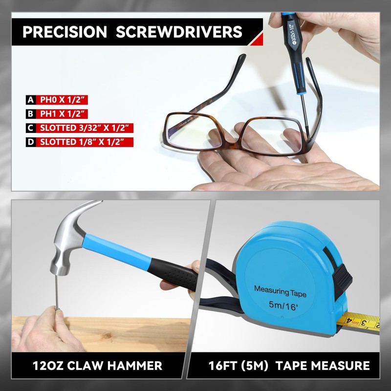 Universal 27 Pcs Blue Portable DIY Repair Hand Tool Kit