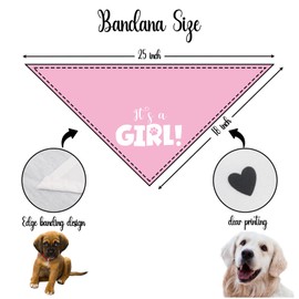 It's a Girl Baby Announcement Dog Bandana Big Sister Dog Pregnancy Announcement Big Sister Bandana for Dogs Gender Reveal Pet Scarf for Small Medium Dogs & Cats
