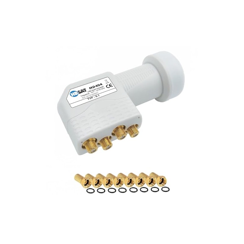 HDSAT HD404 LNB Quad Full HD 4K Parabolic Head 4