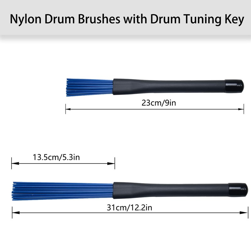 CashBeat 2-Pair Retractable Drum Brushes Wire Nylon with Drum Tuning
