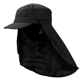 HEAT HOLDERS - Mens Waterproof Winter Thermal Outdoor Hunting Cap with Neck Flap (L/XL, Black (Cap))