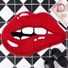 Panstar Red Lips Bathroom Rug, Cute Funny Biting Lips Shaped