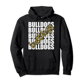 Bulldogs Gold School Sports Fan Team Spirit Pullover Hoodie