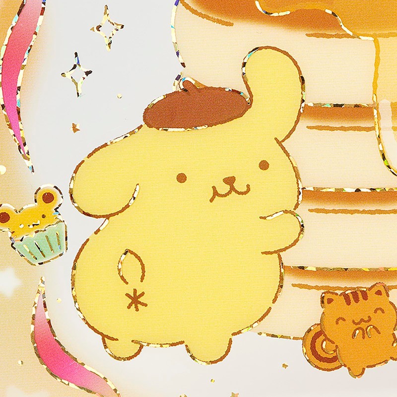 Sanrio 879266 Message Card, Transparent Card, Pom Pom Pudding, CL3-6