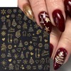 6 Sheets Christmas Nail Stickers Gold Sliver Snowflake Snowmen Nail