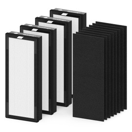 VEVA 8000 Replacement Filters Compatible with VEVA 8000 Elite Pro Series Air Puri fier,4 True HEPA Filters & 8 Premium Activated Carbon Pre Filters