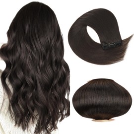 PINK SEVEN Clip in Hair Extensions Real Human Hair,14 Inch 100g 7pcs Remy Hair Extensions Clip ins for Women,Natural Human Hair Clip in Extensions