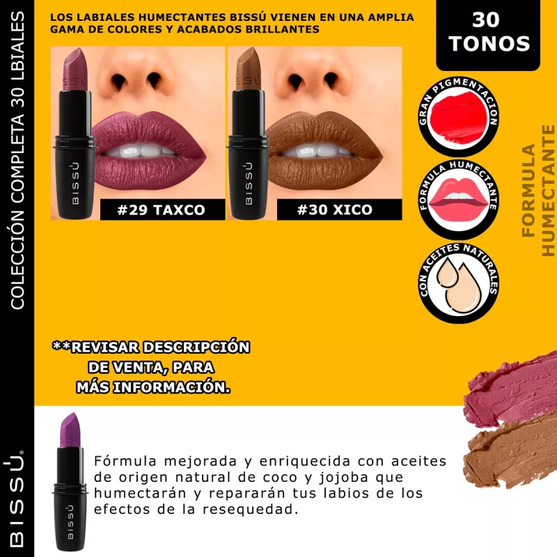 Bissú Kit 30 Labiales Bissu Humectantes Colección Completa Pack