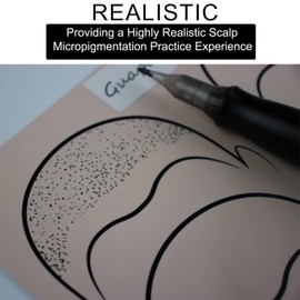 5pcs 2 Sided Pre-draw Scalp Micropigmentation Practice Skins Hairline Tattooing Fake Silicone Practice Pad Smp Tattoo Fake Skin for SMP Training (5pcs)