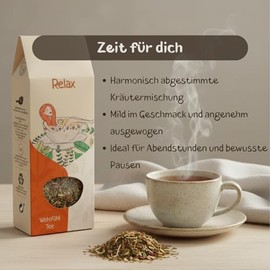 Herbal Tea Set of 2 2 x 90 g Time for You - Anti Stress & Relax Naturally Flavoured Herbal Tea Blend - Loose Tea for Relaxation, Evening Ritual, Feel-Good Moments, Gift Idea