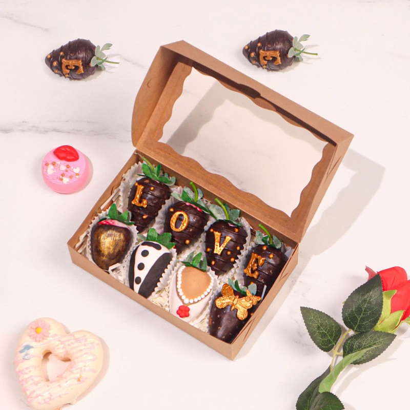 ROSPAKTEK 50pcs Brown Bakery Boxes 7x4.3x2 In - Perfect for