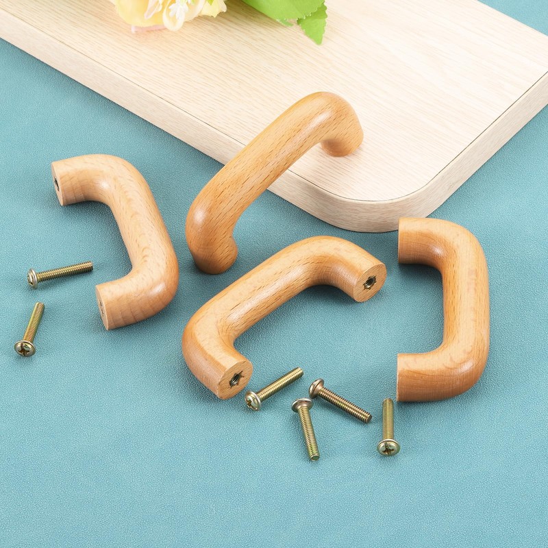 sourcing map 8Pcs Wood Drawer Pulls Handles, 64mm/2.52" Hole Spacing