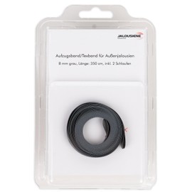 Texband for External Blinds 8 x 0.34 mm - Lift Tape Includes 2 Loops (350 cm, Grey) - UV-Resistant, Weatherproof & Tear-Resistant - Replacement Tape for Roman Blinds & Blinds
