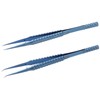 2 Pcs Fine Tipped Tweezers Straight Tip Bent Tip Titanium