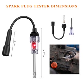 FSTURIOS Inline Spark Plug Tester, Plug in Straight Boot Motor Engine Ignition Lawnmower Checker, Universal Armature Diagnostic Detector Test Light for Check Ignition System