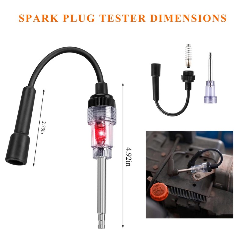 FSTURIOS Inline Spark Plug Tester, Plug in Straight Boot Motor