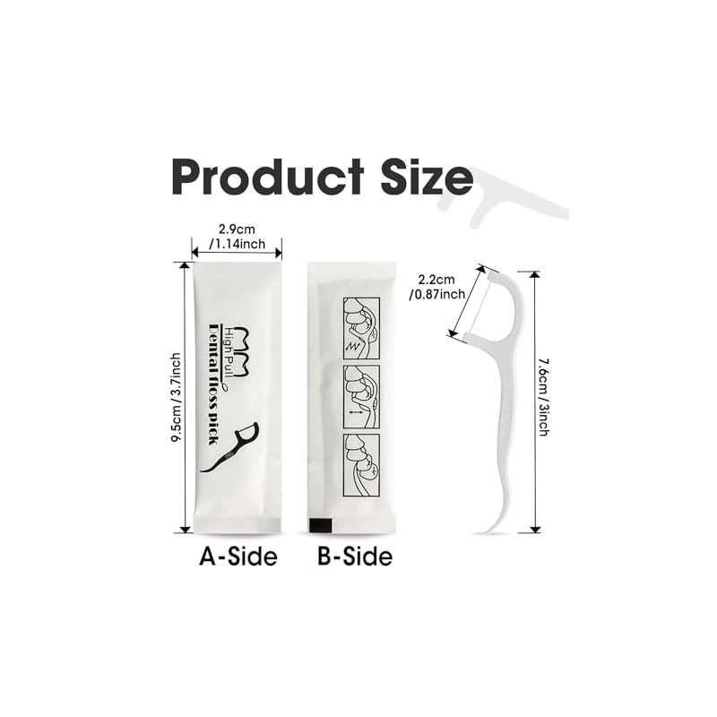 AZEN 2500 Count Dental Floss Bulk, Individually Wrapped Floss Picks,