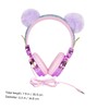 TEHAUX Rhinestone Headphones with Fuzzy Ball Design Over Ear Headset
