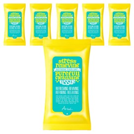 Arial Stress Relief Pure Full Cleansing Tissue, 15 sheets, 6 pcs / 아리얼 스트레스릴리빙 퓨어풀 클렌징티슈, 15매입, 6개