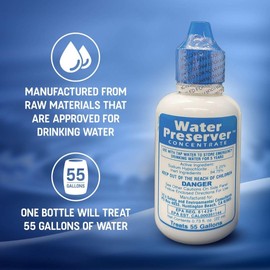 Water Preserver for 55 Gallon Water Tank - Purifies Water for Drinking for 5 Years - Ideal for Emergency Water Storage or Rain Collection - Survival Kit, Earthquake, Hurricane, Emergency Water-5 Pack