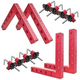 90 Degree Positioning Squares Right Angle Clamps for Woodworking - 4 Pack 5.5"Aluminum Alloy Woodworking Corner Clamps, for Picture Frame, Cabinet, Boxes, Drawers (4Pack 5.5'')