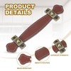 PATIKIL 6" Leather Drawer Pulls with Iron Sheet, 2 Pcs