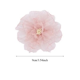 3Pcs Organza Flower Hair Clips Flower Hairpins Floral Barrette Hair Clips Hawaiian Hair Accessories for Women Girls Vacation Beach Party (Random Color)