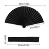 Karjiaja 3 Pcs Folding Handheld Fan - Black Chinese Bamboo