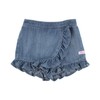 RuffleButts Light Wash Denim Ruffled Skort - 3T