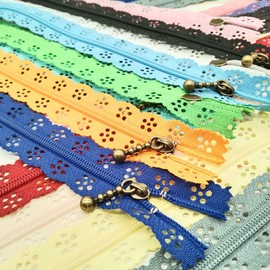 ACICE Zippers 40pcs/lot Lace Closed End Zippers Nylon for Purse Bags DIY Sewing Dress Tailor Craft Bed Random Color (14 Inch)