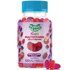 Human Beanz Human Beanz Multivitamin Jelly Bean Gummies with Zinc for Kids, Immune Support Dietary Supplements, Vegetarian, 120 Berry Blast Jelly Beans, Kosher