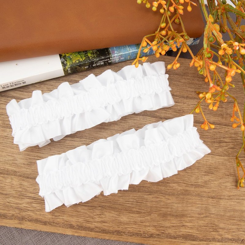 White Garter, Roaring 20s Armband, Sleeve Holders, Prom Accessory, Adjustable