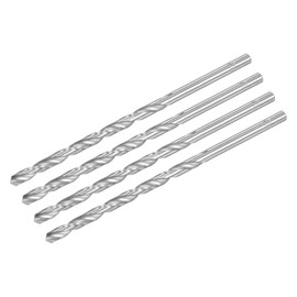sourcing map 6.5mm Twist Drill Bits, High-Speed Steel Straight Shank Extra Long Drill Bit 160mm Length for Wood Plastic Aluminum, 4pcs