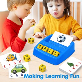 HahaGift Educational Toys for 3 4 5 Year Olds kids Gifts, Matching Spell Game Toys Age 3 4 5, Letter Recognition Spelling and Reading Learning Montessori Toys for 2 3 Year Olds