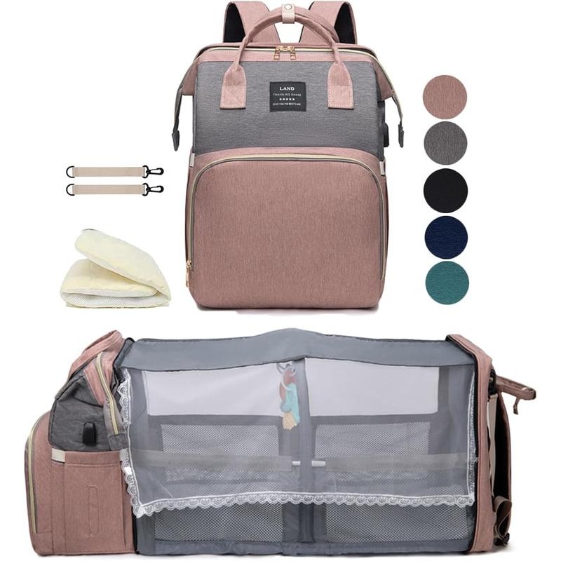 Travel Backpack with Changing Station - Colour: Pink