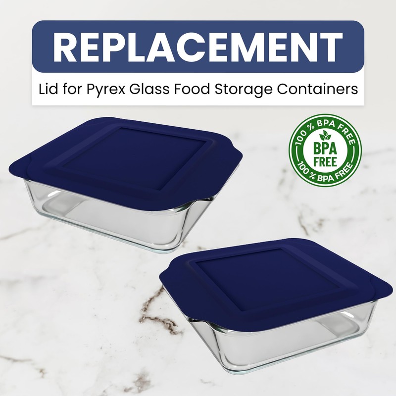 MRX Solutions Replacement Lid Cover for Pyrex 2-QT 8"x8"Glass Baking