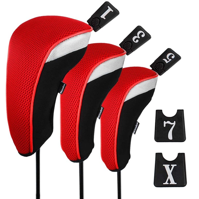 Andux 6pcs/Set Golf Club Head Covers Woods Driver Fairway Hybrid