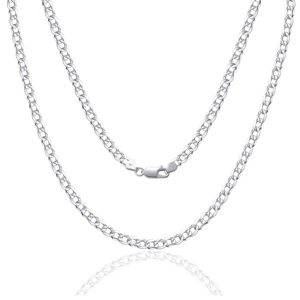SILBERTALE 925 Sterling Silver Curb Chain Real Silver Chain for