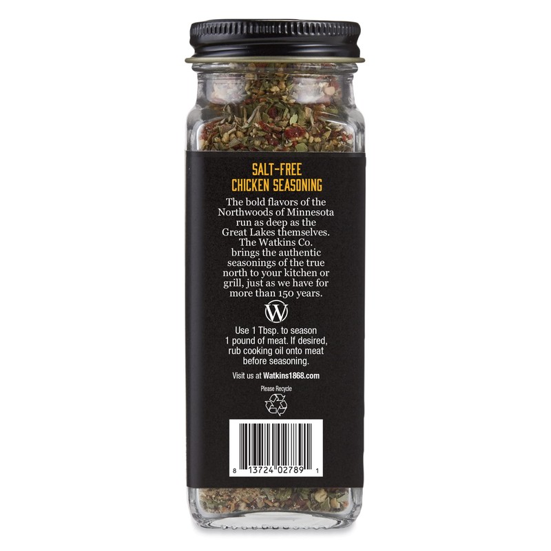 Watkins Salt-Free Organic Chicken Seasoning, 2.6 oz, 1-Pack