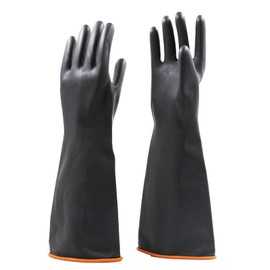 Jewboer 22" Extra Long Latex Chemical Resistant Gloves,Heavy Duty Industrial Rubber Gloves,2 Pairs