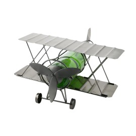 Wine Bodies Red Barron Biplane Airplane Metal Wine Bottle Holder